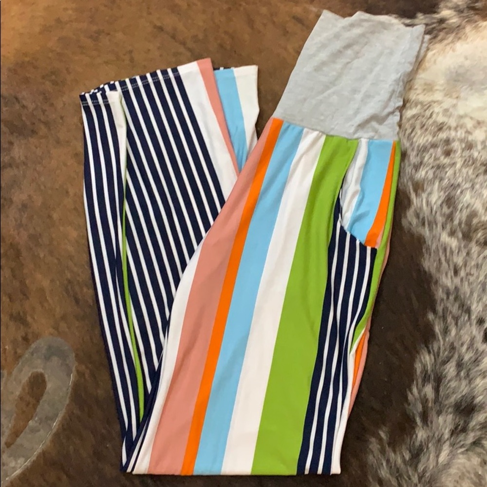 Colorful stripe palazzo pants
